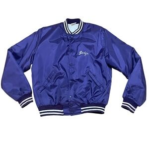 VTG Birdie Men's M Purple John Jay Indians‎ Football Satin Bomber Jacket